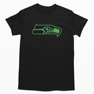 NEW Seattle Seahawks Monochrome Team Color Pop Big Logo T-Shirt BLACK